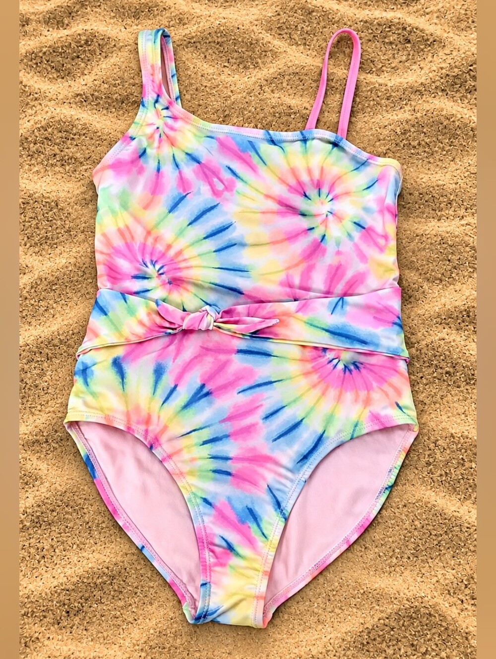 Wonder Nation Girls Size 8 Pastel Tie Dye One Piece Swimsuit